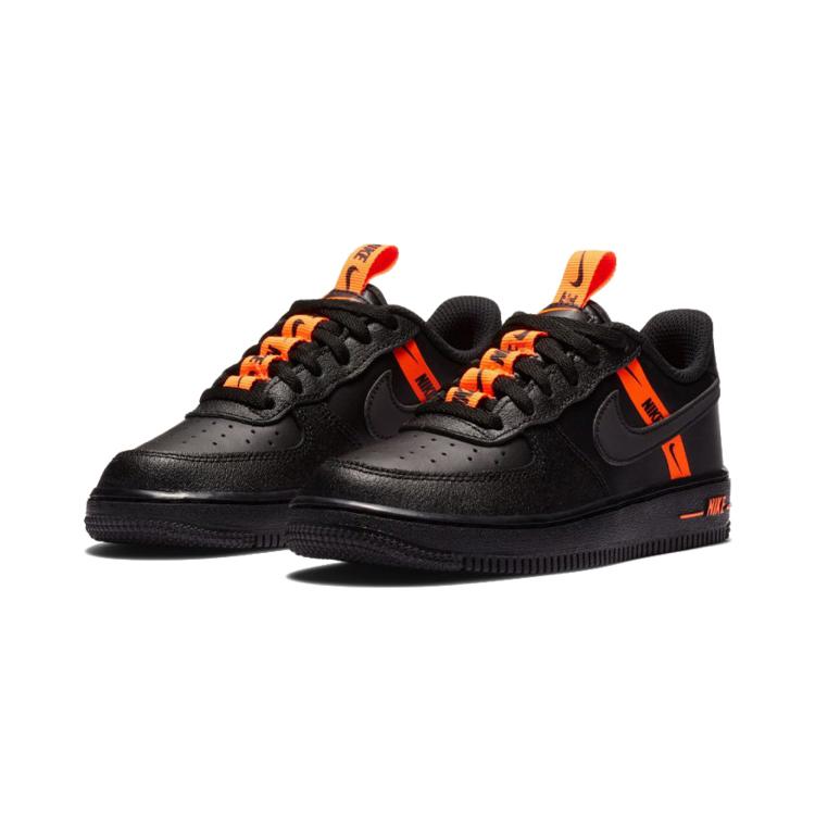 Nike Air Force 1 LV8 KSA Low top Skateboard Shoes Black Orange Children Aged 3 7 Years Old CT4681-001