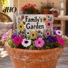 3D Effect Garden Sign Floral with Stake, Farmhouse Sign, Colorful Flowers Yard Outdoor Decoration Art Rustic Welcome for Home Pathway Planter