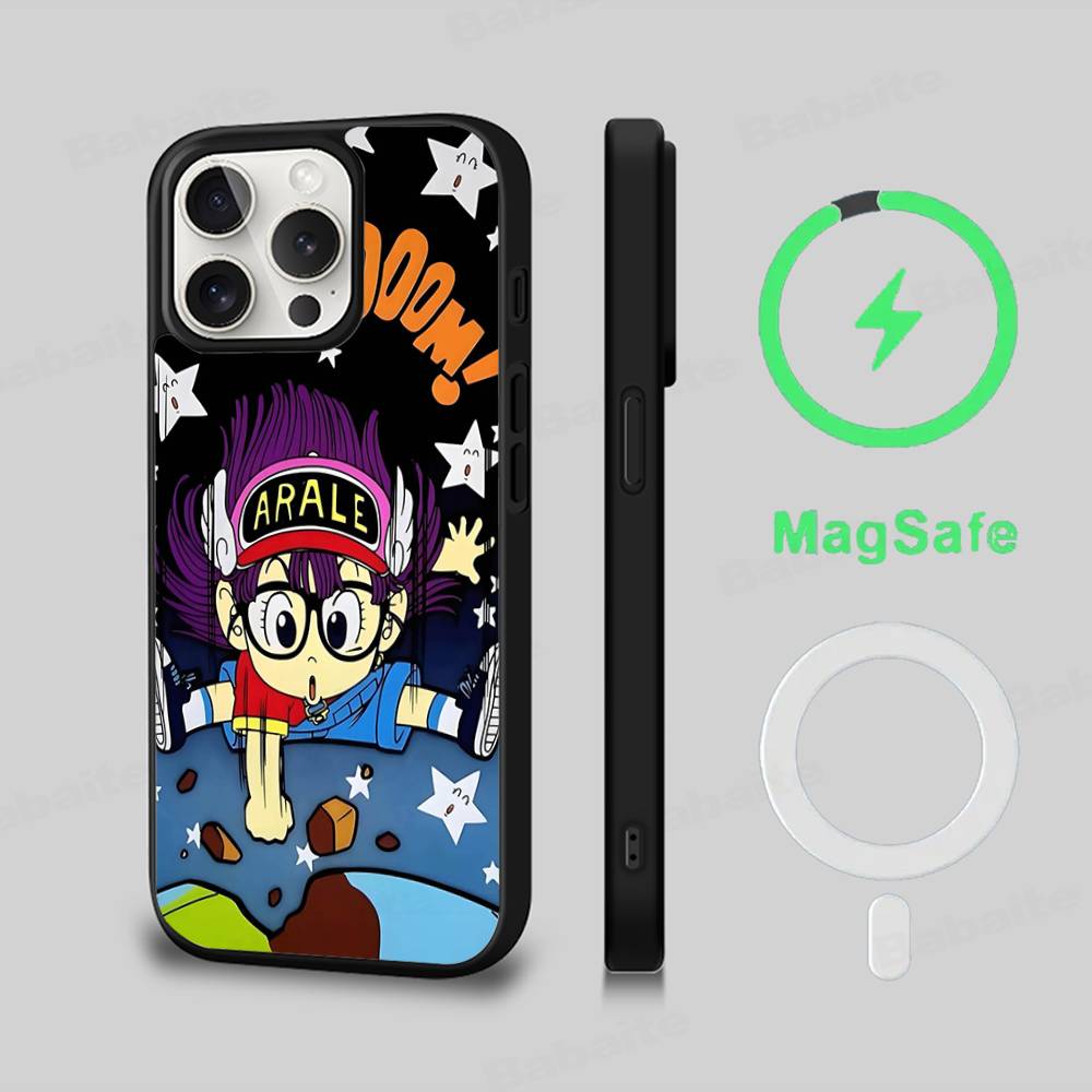 A-Arale-Dr-S-Slump Phone Case Magnetic Case For IPhone 16 14 13 12 11 15 Pro Max Plus For Magsafe Wireless Charge Cover