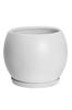 Ekirlin Flower Ceramic with Potted with Drain White Pot, Pot, White, Stylish, Round, Saucer, Pot, Planter, Plant, Houseplant, No. 6, 15cm, Hole,
