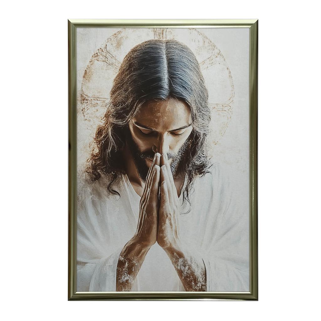 Jezus W Modlitwie - Plakat Religijny Jezus W Modlitwie - Plakat Religijny, 40X50 Cm, Bez Ramy, Papier Matowy 230 Gsm
