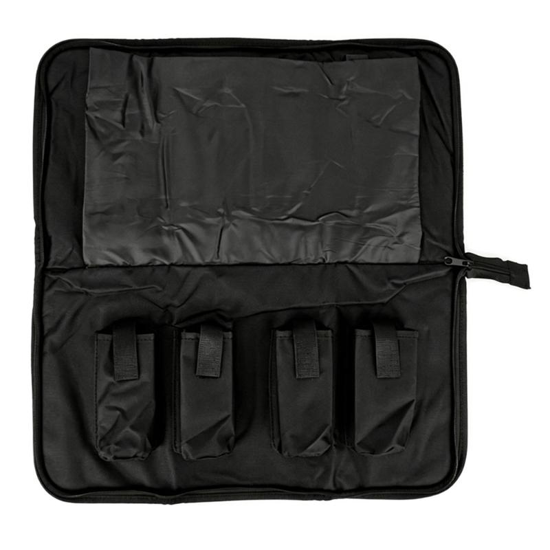 Oxford Cloth Fishing Bites Alarm Carrying Case, Foldable Bankstick Organizers with Four Internal Sleeves and Strap for Separated Tackle Storage