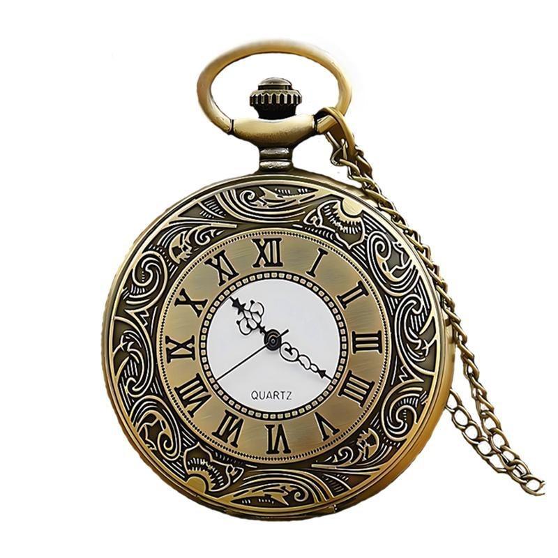 Personalisierte hohle Retro-Taschenuhr Klapp-Quarzuhr Kreatives Zifferblatt Retro-Uhr Unisex