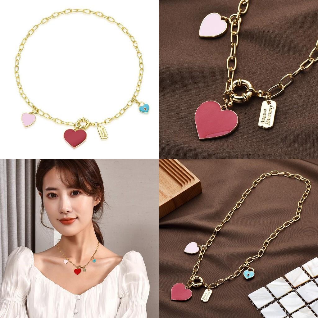 Pendant Luxurious Heart Titanium Steel Necklace Contemporary Key Heart Style Collarbone Chain For Unisex