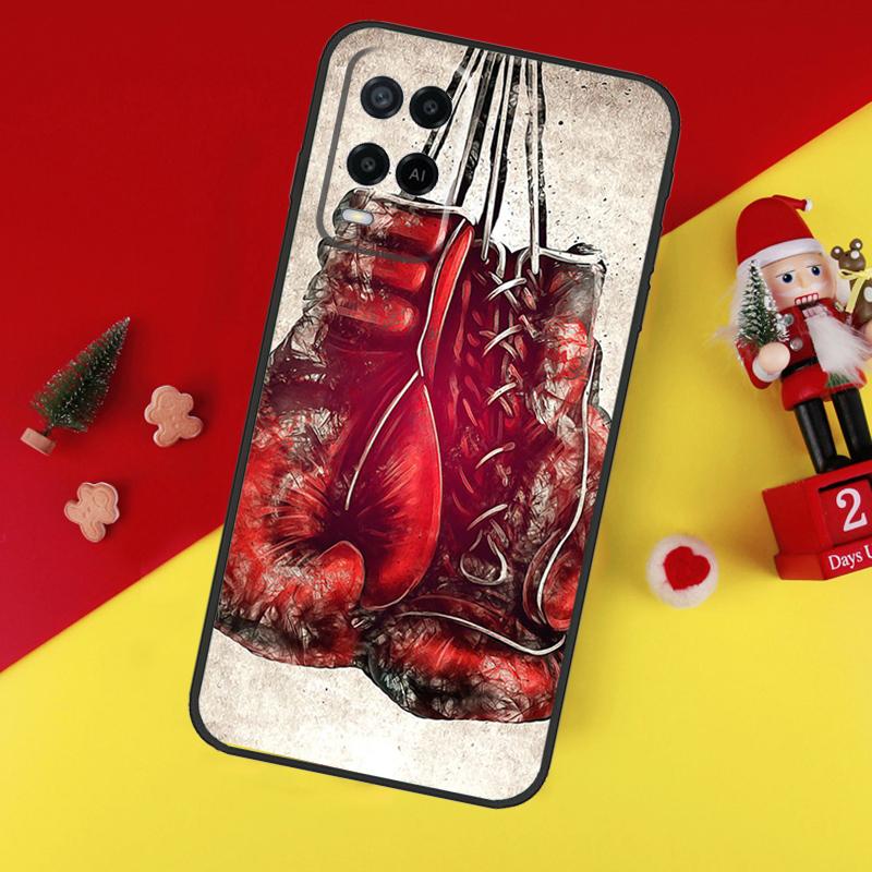 Boxing Gloves Case For Oppo A94 A74 A54 A60 A40 A80 A16 A76 A96 A98 A58 A78 A18 A38 A57 A17 A15 A5 A6 Pro