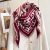 Spot autumn and winter roll grass triangle towel European and American retro skin-friendly boutique jacquard cashew flower imitation cashmere shawl