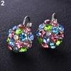 Women's Colorful Cubic Zirconia Ball Eardrop Leverback Earrings Party Jewelry