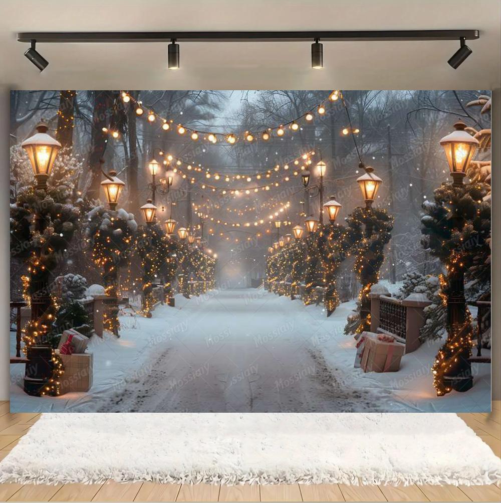 Weihnachts-Hintergrund Fotografie Winter Schnee Weihnachtsbaum Dekoration Neujahrsparty Erwachsene Kinder Foto Hintergründe Banner Requisiten