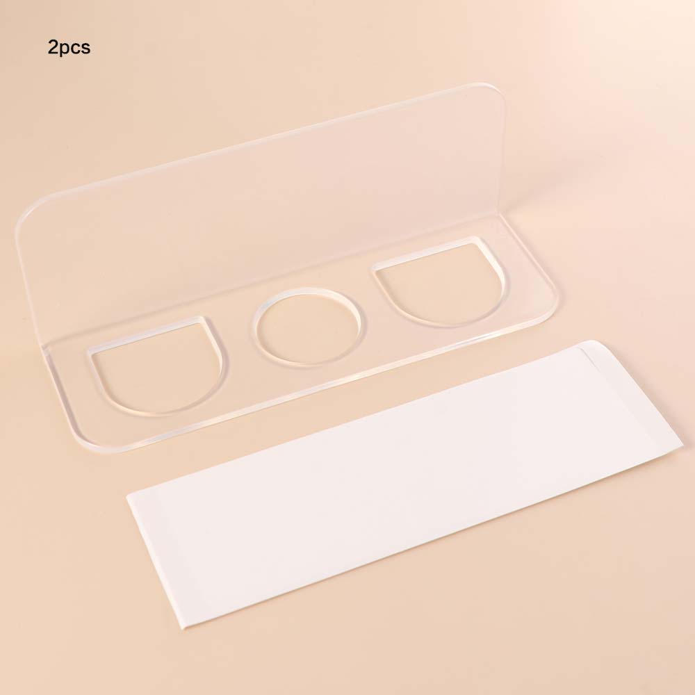 

2Pcs Wall Mounted Bathroom Comb Holder Acrylic Clear Hair Brushes Rack Multifunctional Floating Organizer Toilet Storage Shelf чистый