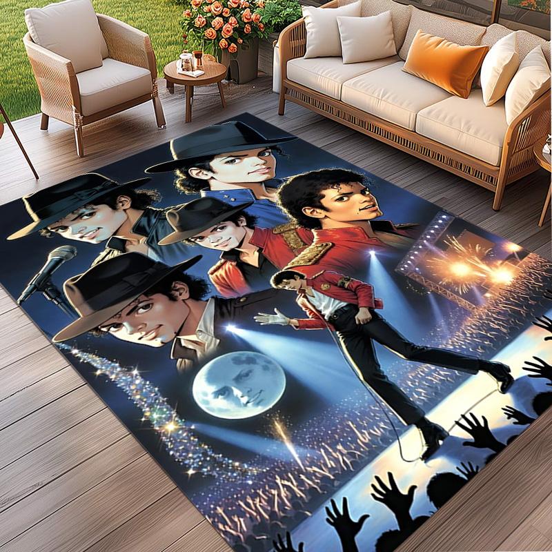 Michael Jackson Print Rug, Washable Floor Carpet, For Entryway Dorm Laundry Room Office Study, Home Decor Birthday Christmas Gift