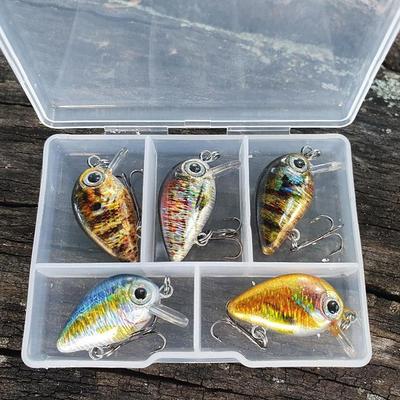 Mini-Kurbelfische Köder 1,8g 3cm 5 Stück Kurbel Wobbler Ködersets Harte Schwimmende Kits Künstlicher Köder Hecht