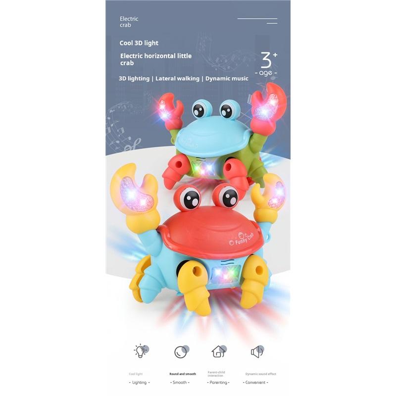 Internet Celebrity Children's Electric Rope Funny Little Crab Toy Sound And Light 3d Projection Crawling Toy