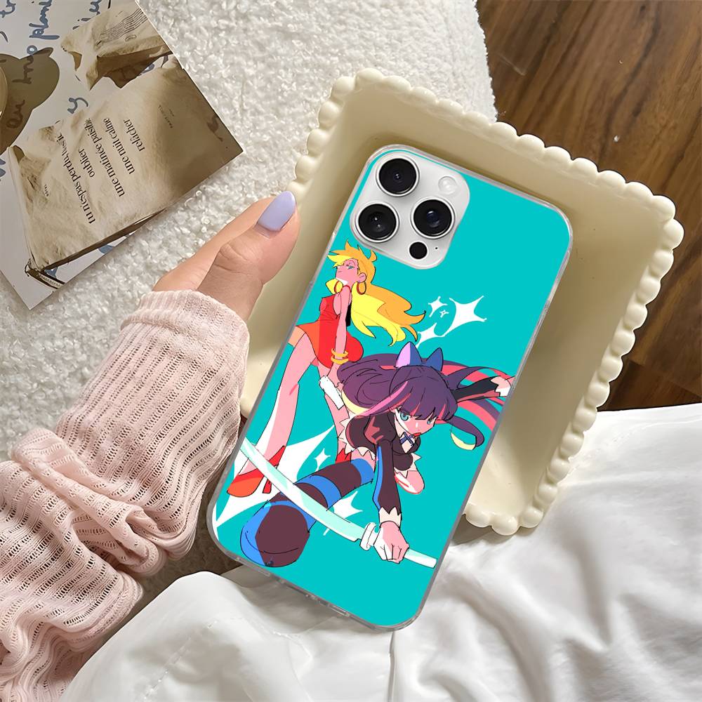 Panty Stocking G-Garterbelt For iPhone 14 Pro Max 13 17 11 16 12 15 Plus Color Water Ripple Phone Cover