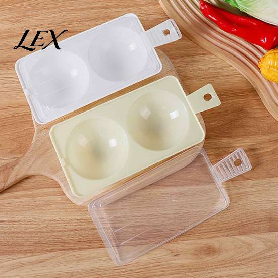 Dual Slot Egg Boiler Dual-Cavity Microwave Poacher, Cooker Steamer with Lid Portable Kitchen Accessories Handle, Nonstick Poaching Maker, Breakfast