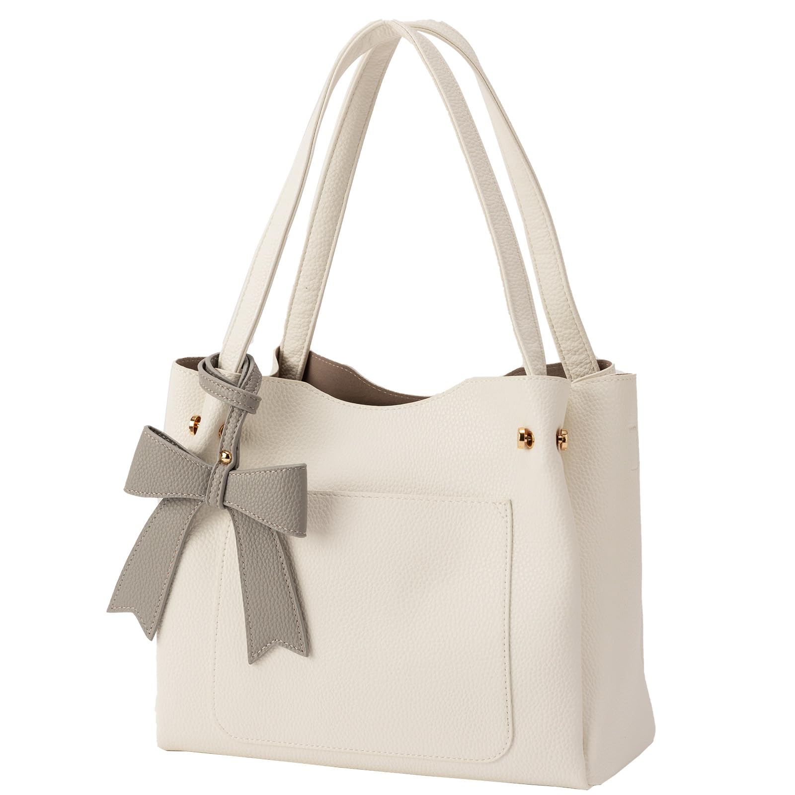 

Vino Handbag Ribbon 2way Shoulder Bag for Women Lightweight Large Capacity Gift Birthday 3102 White [VIVID HORN] [La Creviar] білий