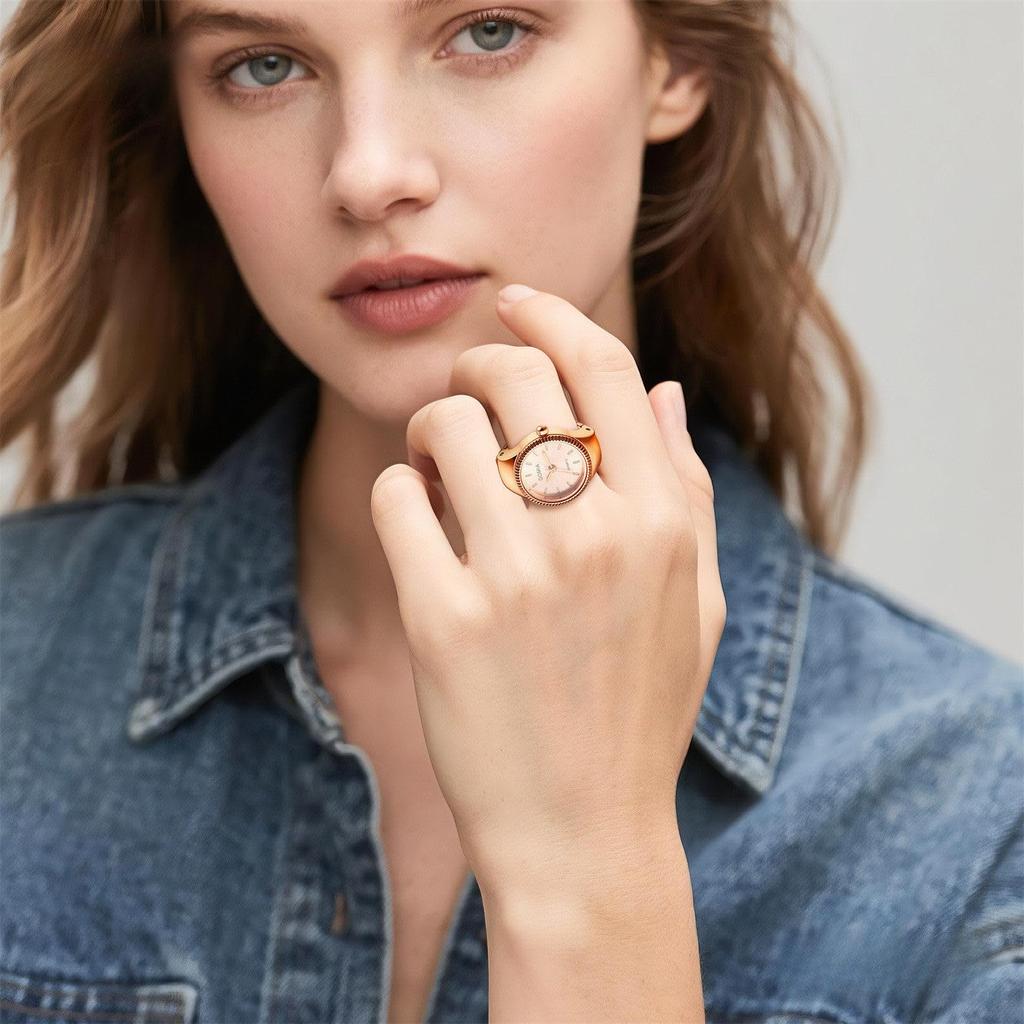 Cute and Stylish Women's Ring Watch: Stainless Steel Ring, One Size Fits Most, Quartz Movement, Fashion Accessory - Perfect Gift for Birthdays,