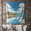 Train Moving Through the Clouds Digital Printing Polyester Wall Tapestry Suitable for Use In Living Rooms Bedrooms Bars Party