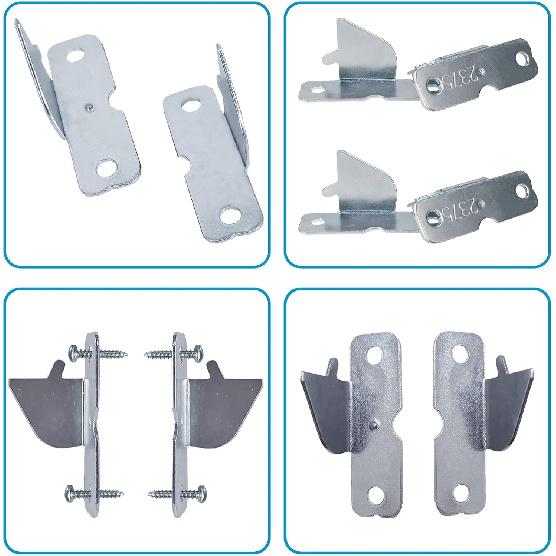 Curtain Rod Hooks Curtain Rod Bracket, 4 Pcs Curtain Rod Holders with Screws, Wall Mounted Single Curtain Rod Hangers Hooks for Home Office