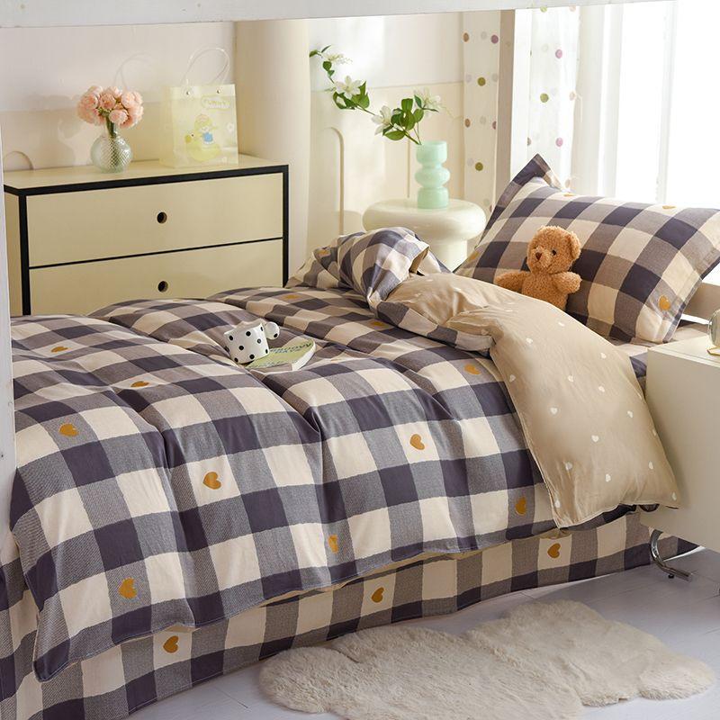 

Студенческое общежитие Комплект из трех предметов Односпальное мультяшное постельное белье Простыни Покрывало Пододеяльник Четыре предмета Хлопок 2024 Матовый 160*230cm Bed Sheets Cotton high quality-Migli