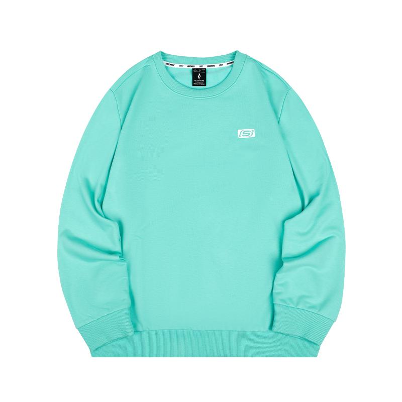 Skechers Autumn Sports Long Sleeve T-Shirt Loose Solid Color Round Neck Sweatshirt Men tops Pink Green L324M156-000U