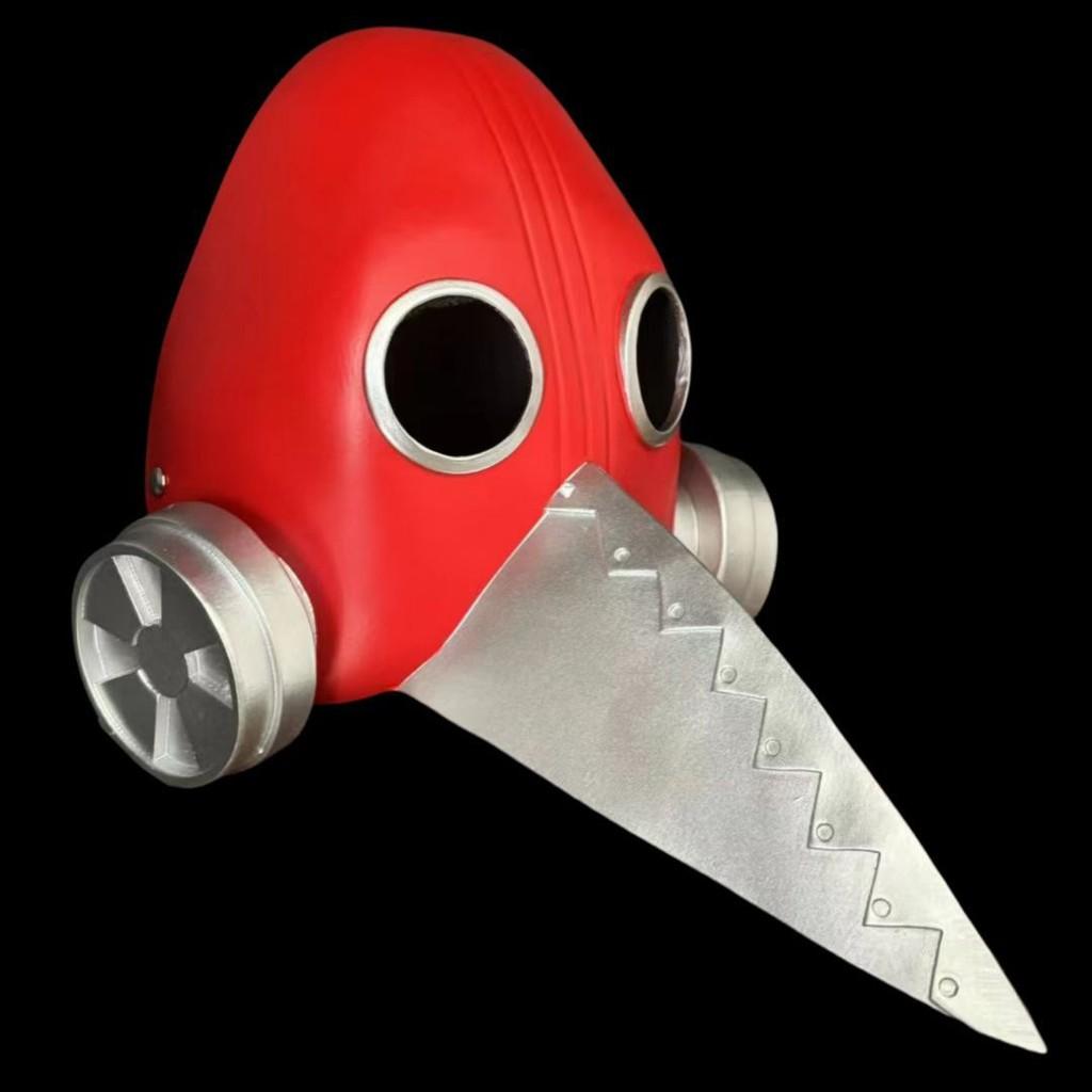 Maschera Chainsaw Man in Resina Oggetto di Scena con Design a Becco d'Uccello per Decorazioni di Natale e Halloween