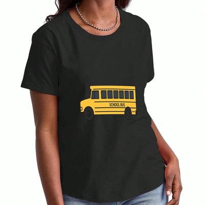 School Bus And Kids Wounisex's Cotton T Shirt, Pure Cotton Premium Print, Durable, Casual Fashion. You Don't Have To Be Crazy To Be A Teacher Graphic 