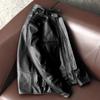 Men Genuine Leather Jacket Korean Slim Fit Biker Coat Real Cowhide Short Stand Collar Youth Fashion