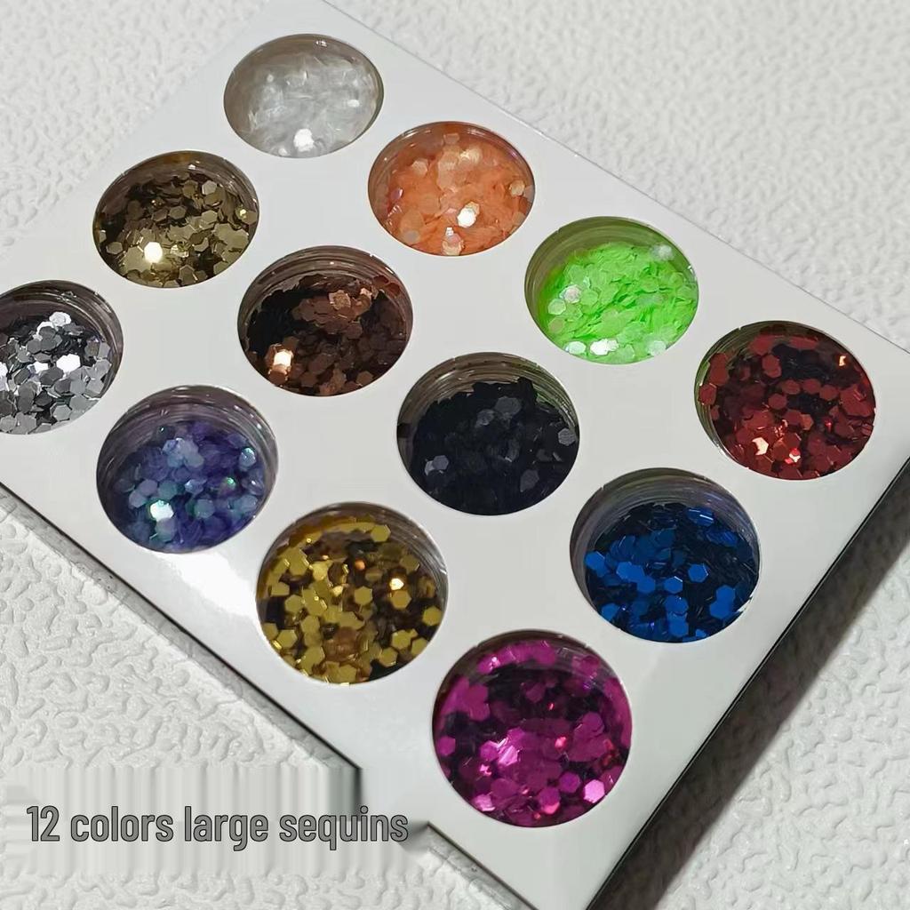 12-Color Crystal Nail Powder Glitter Set