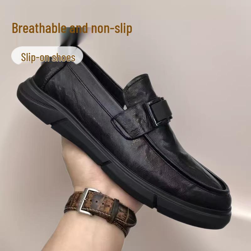 Men's 2026 Breathable Leather Business Casual Slip-On Loafers