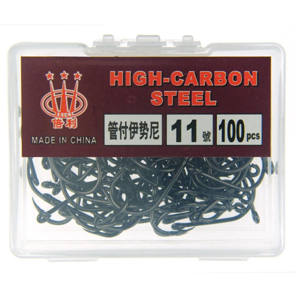 Hameçons Triples En Acier Au Carbone - Lot De 100 Pièces, Boîte Compacte, Tailles 4# à 12# Pour Pêche Performante