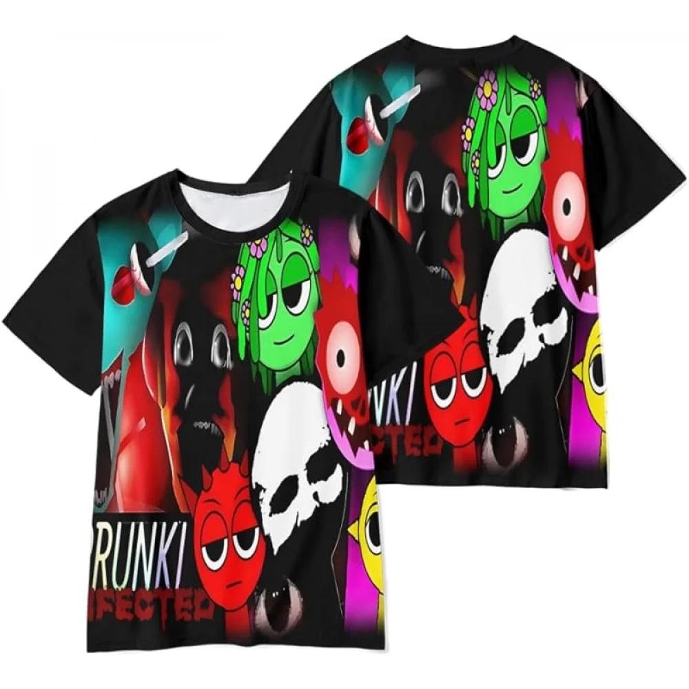 Fashion Streetwear Summer Sprunki Game 3D Printed T-Shirts Men Women Oversized Short Sleeve T Shirt Male Tees Tops Man Clothing