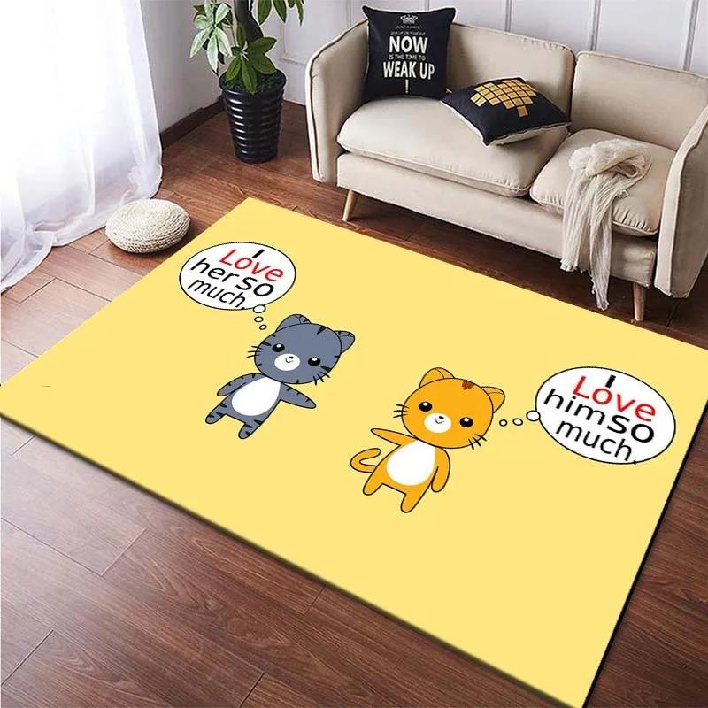 Pet Cat Personalized Print Floor Mats Door Front Decoration Home Living Room Floor Mats