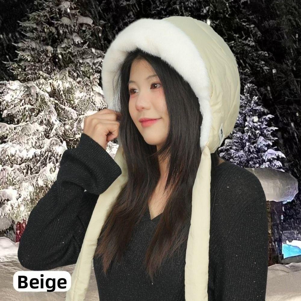 Soft Plush Pullover Hats Windproof Plush Earmuffs Cap Fashion Ear Protection Hat  Hiking