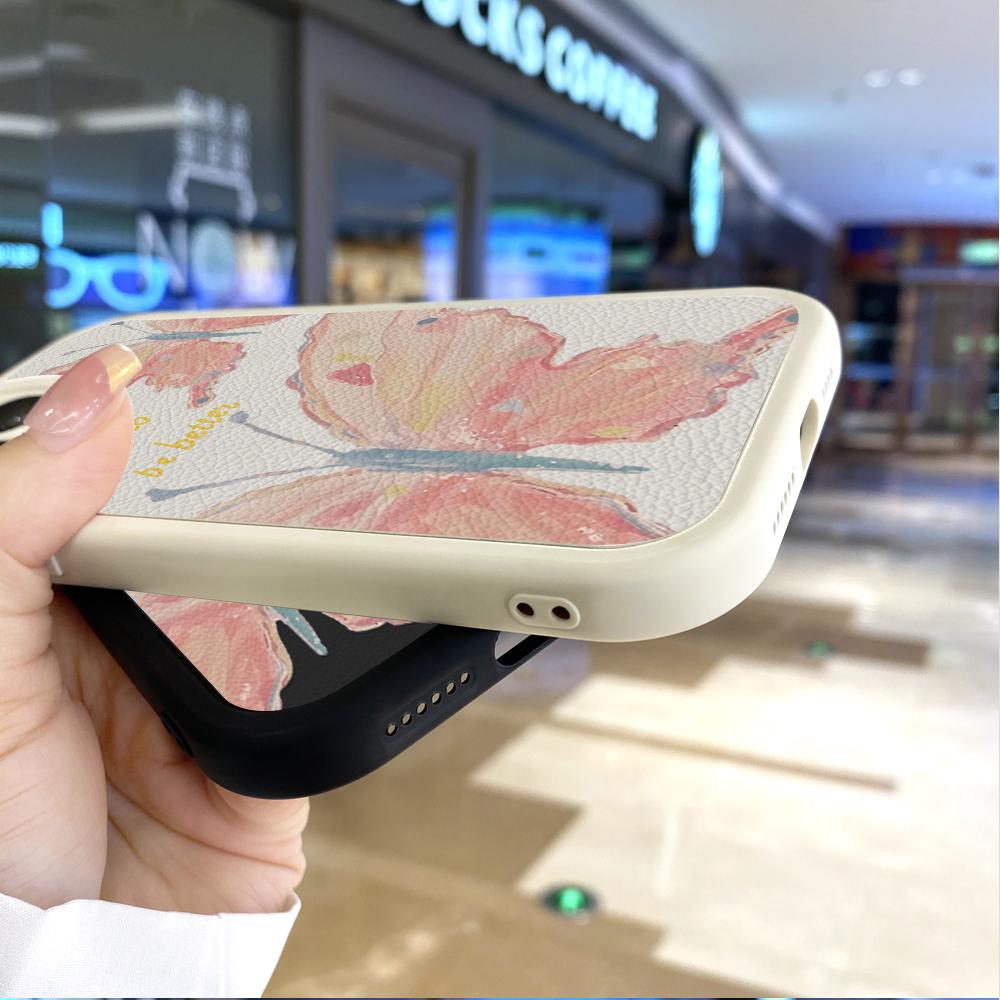 Slim Skin Feeling Cartoon Flowers Tulips Soft Silikon PU Kožený kryt Pouzdro na telefon pro Samsung Xiaomi Poco Redmi