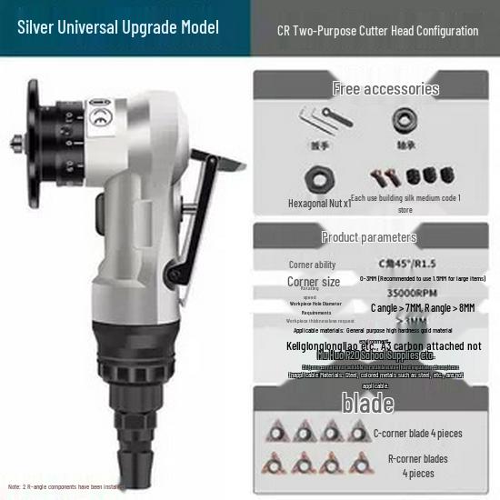 45° Woodworking Pneumatic Burr Trimmer Chamfering Handheld Metal Edge Grinder