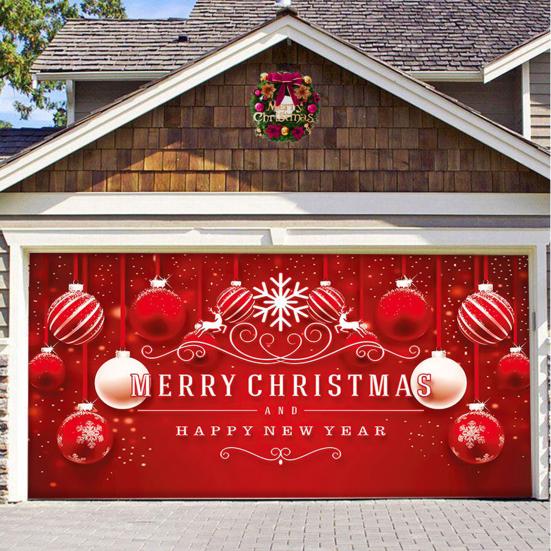 Christmas Garage Door Cover Large Christmas Banner Backdrop Decoration for Indoor Outdoor Garage Door Gate Party Wall Decor