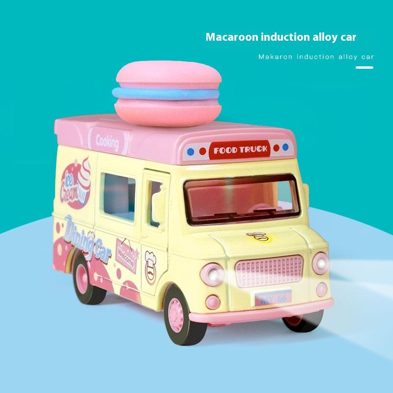 Metal Die-cast Food Truck Children's Toy Car Model, Parent-child Game Toy Vehicle, Improve Cognition, Halloween toy gifts