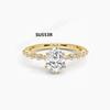 Light Luxury 18K Gold With 1 Carat Moissanite Ring With Pure 9/10/14 K Gold Ring