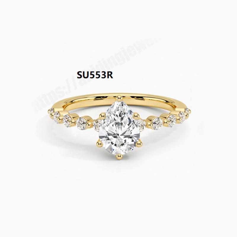 Light Luxury 18K Gold With 1 Carat Moissanite Ring With Pure 9/10/14 K Gold Ring