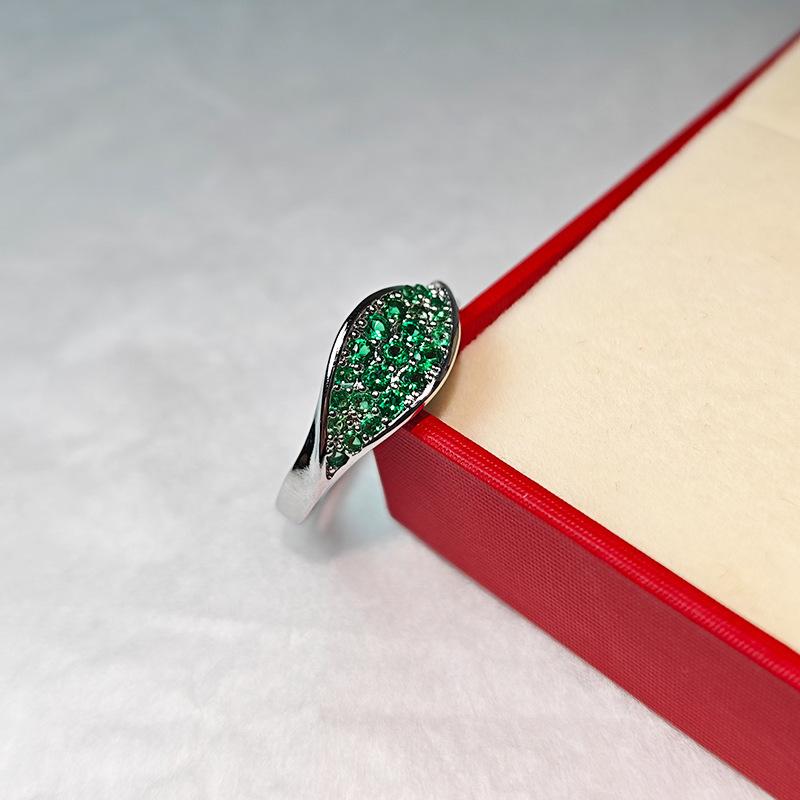 Gradual Change Set With Diamond Purple Gas Donglai Complex Ring Women'S Unique Pomegranate Rose Red Green Ring