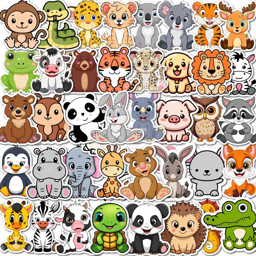 50/100/200PCS Cute mouse sticker set stylish paper decals suitable for scrapbooks and diaries Mixed colors glossy finish self-adhesive T-54-50PCS-1