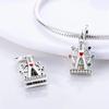 Charm Plata Colorful Zircon Love Ferris Wheel Bead Fits Genuine Bracelet Charm For Women Jewellery DoItYourself Crafting Gift