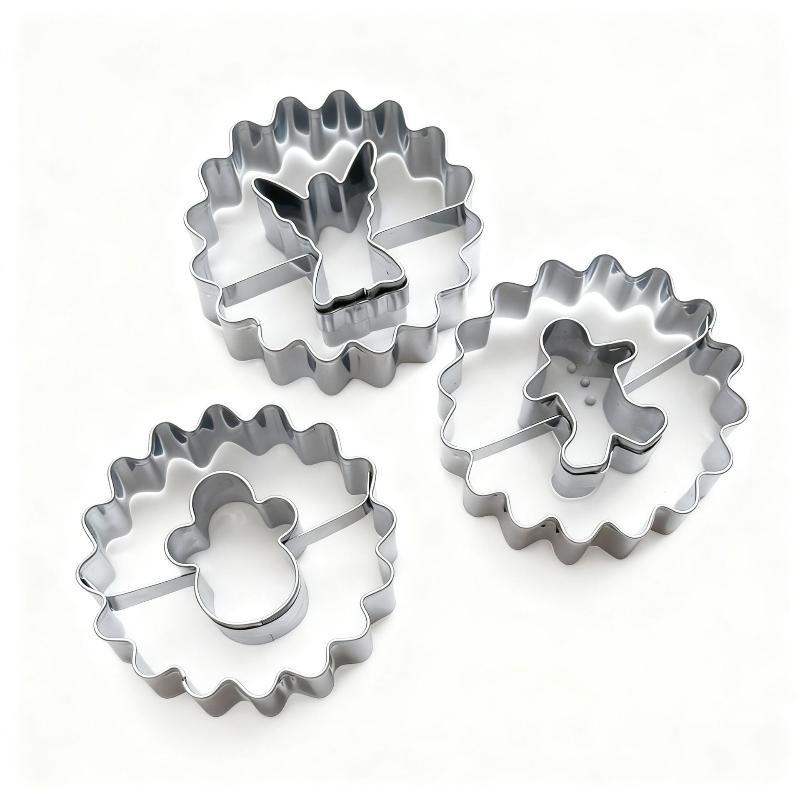 Stainless Steel Christmas Cookie Cutter Gingerbread Man Snowflake Star Shape Biscuit Mold Diy Cake Pastry Baking Making Tools