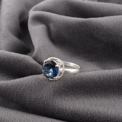 Swiss Blue Topaz Gemstone Ring, Handmade Jewelry, 925 Sterling Silver Ring. Attractive Topaz Silver Ring Gift For Women
