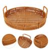 Imitation Rattan Storage Basket Baskets Food Tray Woven Fruit Bread Coffee Table Footstool for Home Weaving Iron