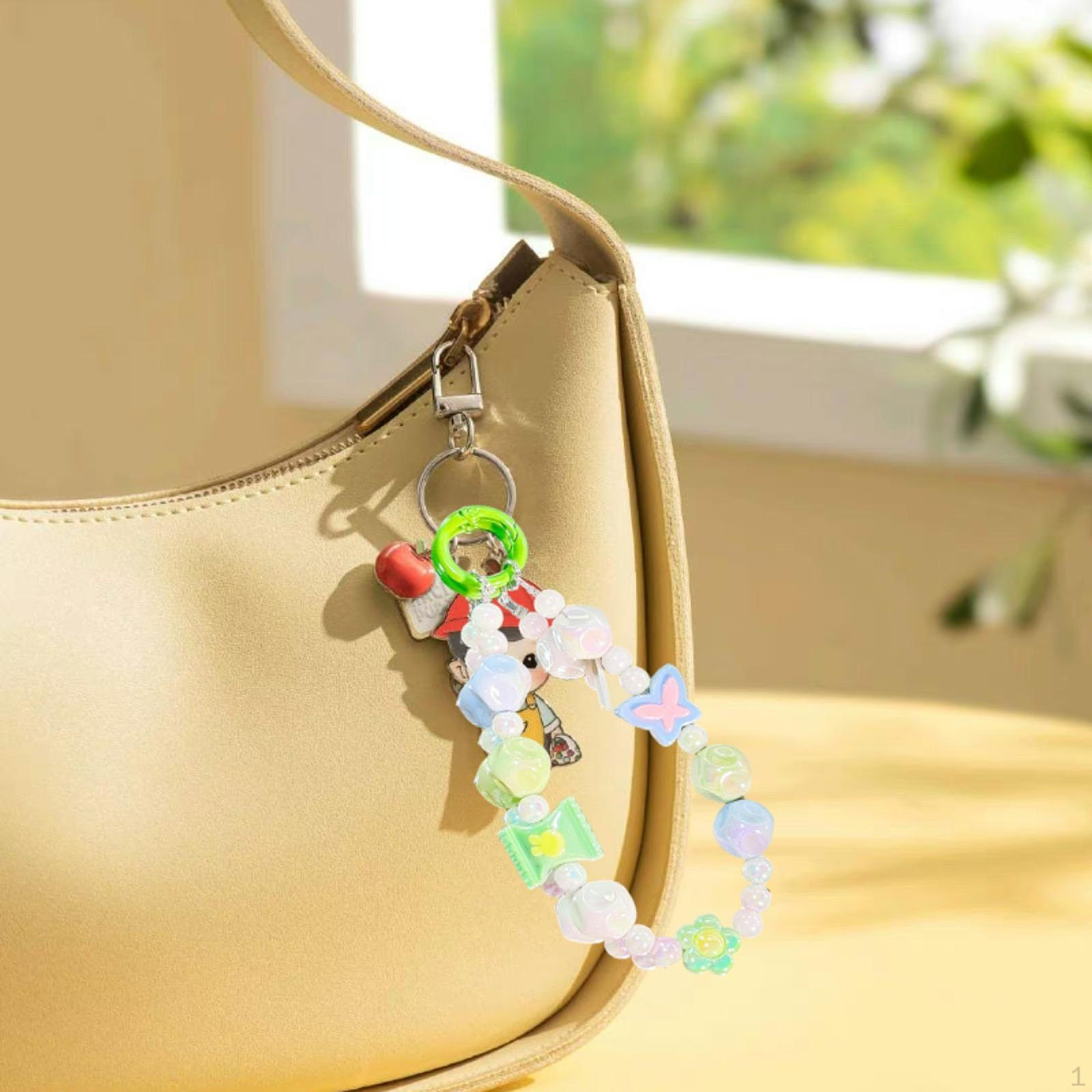 

Бисерный браслет-ключ мультфильм портативный цветной брелок день рождения дети женщины Blue Green