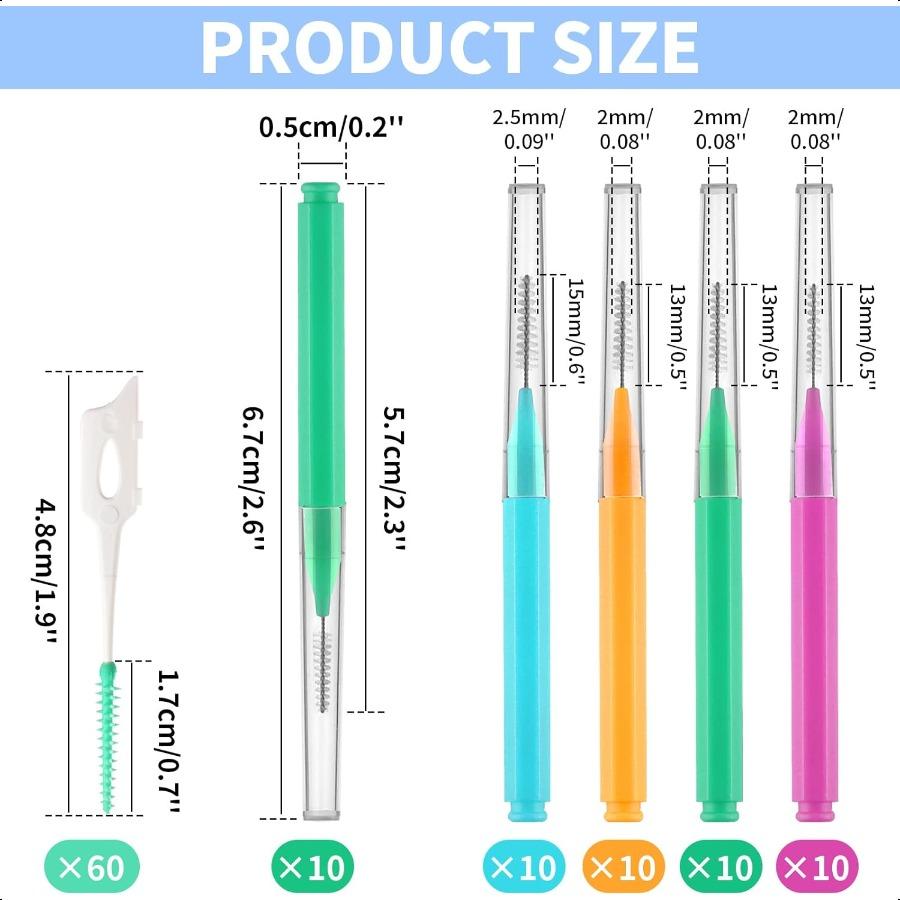 

Межзубная щетка 100 шт. Мягкий набор щеток для брекетов 40 шт. Головка для зубной нити для гигиены полости рта Чистка зубов с 60 шт. одноразовых United States