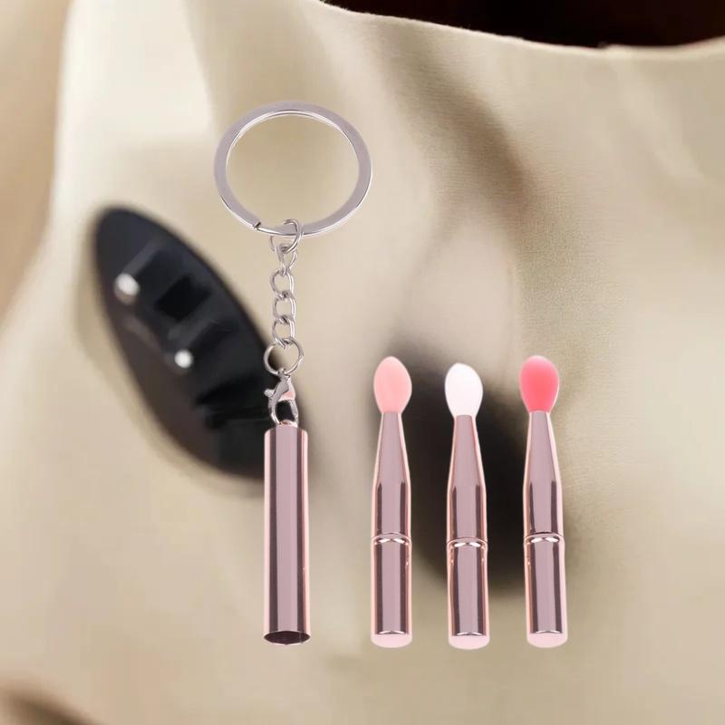 1pcs Multifunctional Silicone Lip Brush Portable With Cover Keychain Dustproof Lipstick Lipstick Brush Eye Shadow Brush