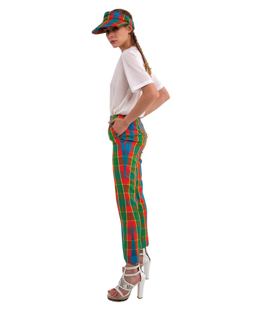 GREEDILOUS Green Orange Check Pants