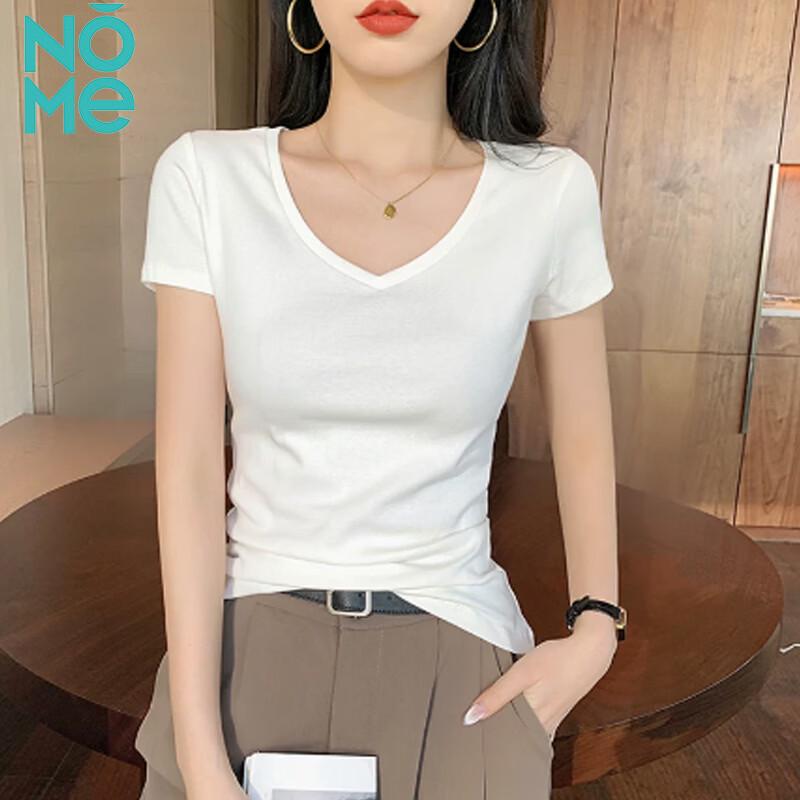 NOMe Women's V-Neck Slim Fit Short Sleeve T-Shirt